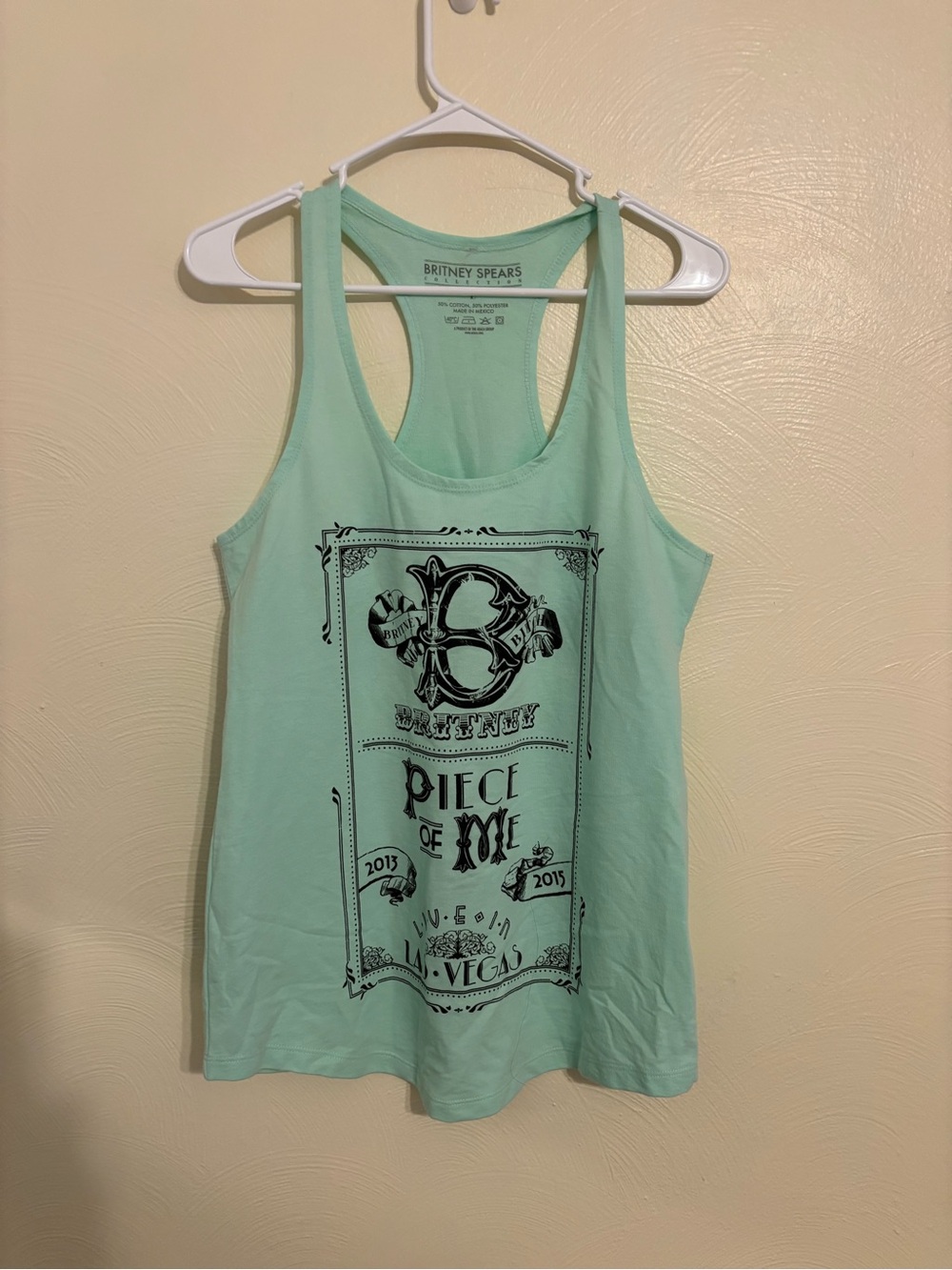 Britney Spears Piece of Me Las Vegas Racerback Tank Top Mint Green Large